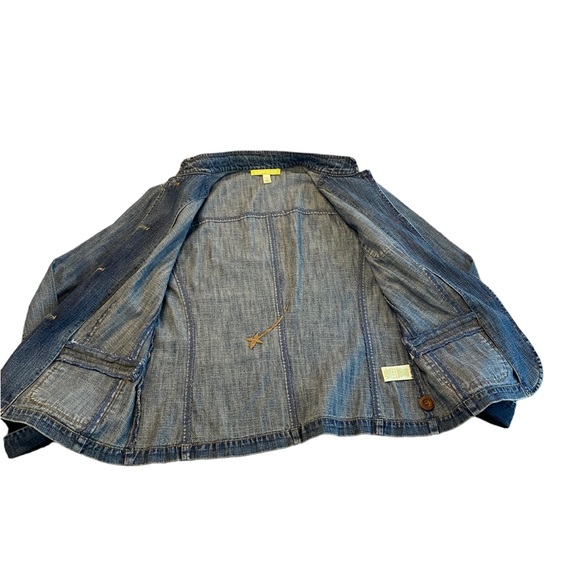 SIGRID OLSEN BOHO DENIM JACKET STRUCTURED WITH WOOD BEADS EMBROIDERED SIZE SMALL - Picture 15 of 16